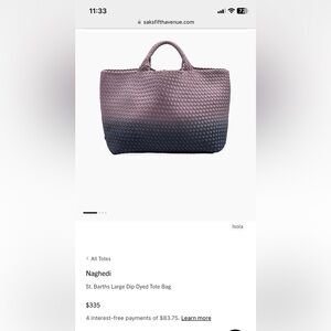 Brand new, never carried Naghedi St. Barth’s large tote, pouch and dust bag.
